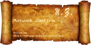 Matusek Zamfira névjegykártya